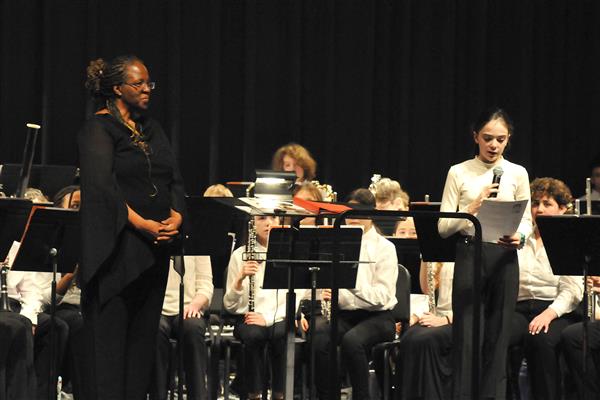 Students performing at the 2023-2024 All County Band Concert